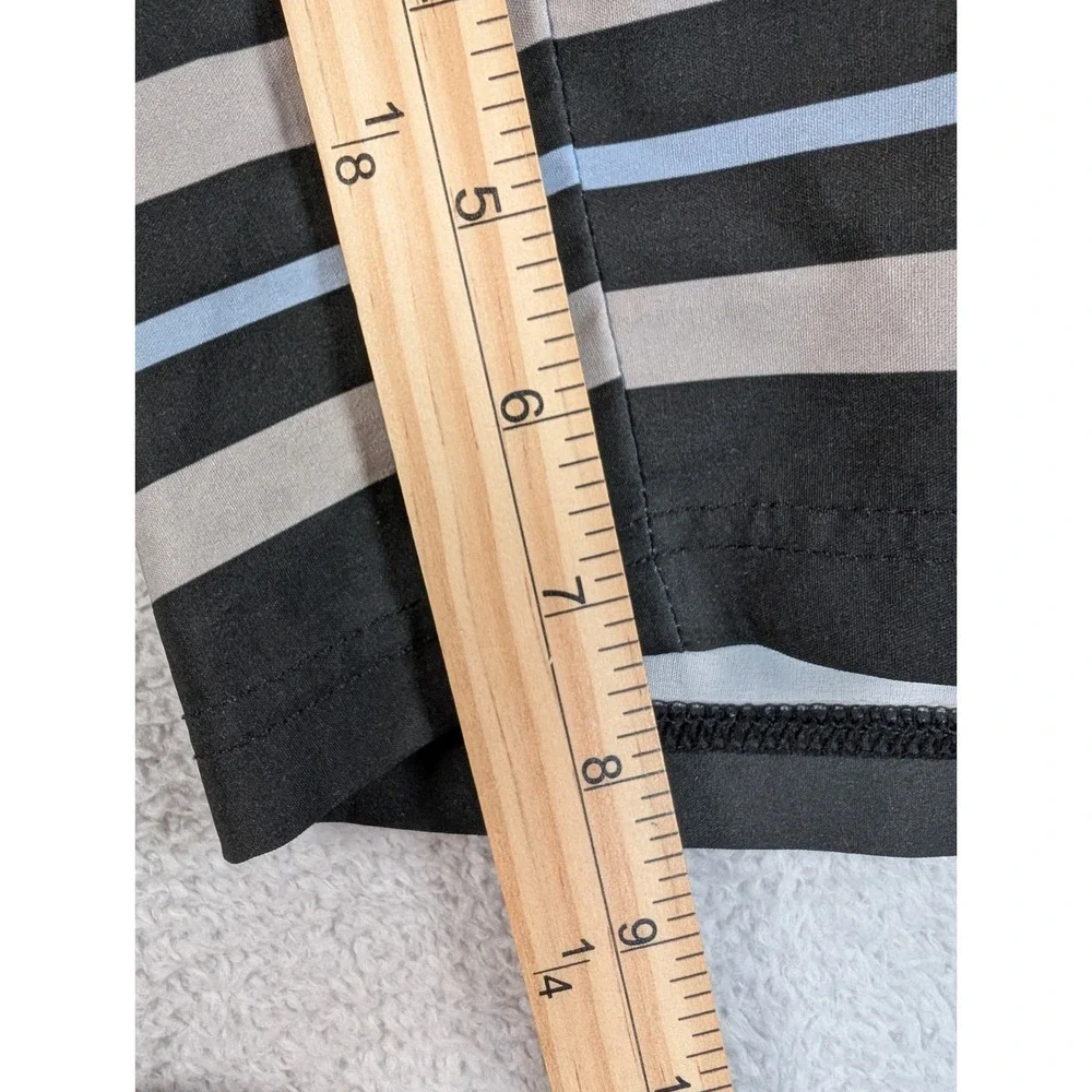 Fair Harbor Mens Board Shorts XL Black Striped Swim Trunks Recycled Mesh Lined